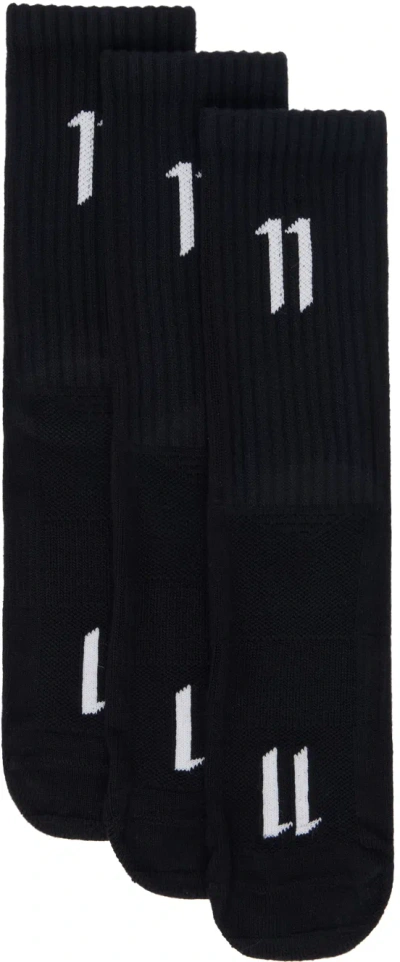 11 By Boris Bidjan Saberi Three-pack Black Socks