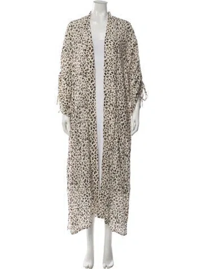 Pre-owned 11 Honore Animal Print Cover-up W/ Tags In Neutrals