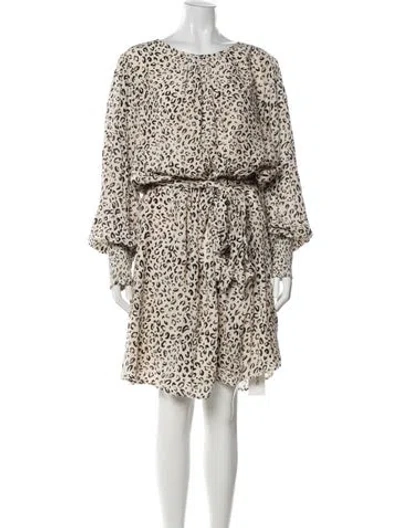 Pre-owned 11 Honore Animal Print Mini Dress In White