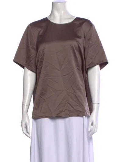 Pre-owned 11 Honore Crew Neck Short Sleeve Top In Brown