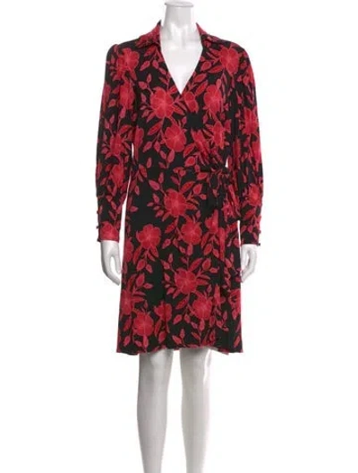 Pre-owned 11 Honore Floral Print Mini Dress In Red