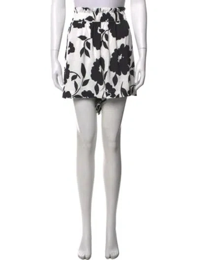 Pre-owned 11 Honore Floral Print Mini Shorts W/ Tags In Black