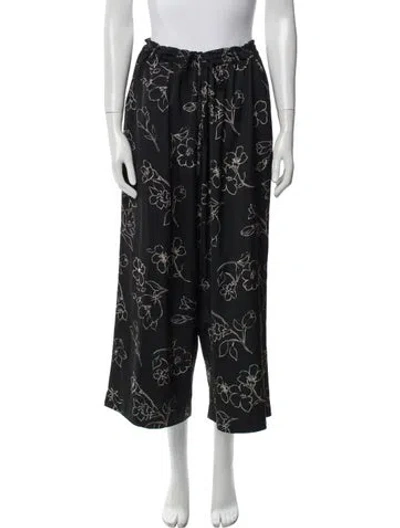 Pre-owned 11 Honore Floral Print Pajamas In Black