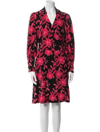 Pre-owned 11 Honore Floral Print Robe In Red