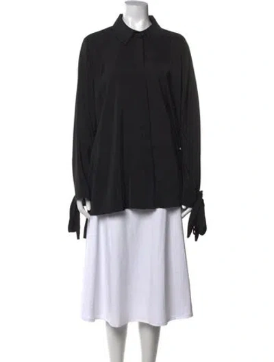 Pre-owned 11 Honore Long Sleeve Blouse In Black
