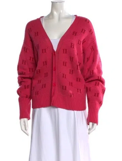 Pre-owned 11 Honore Nylon Graphic Print Sweater In Pink