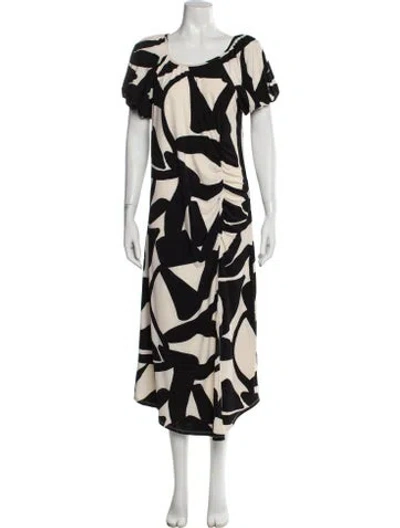 Pre-owned 11 Honore Patterned Long Dress In Neutral