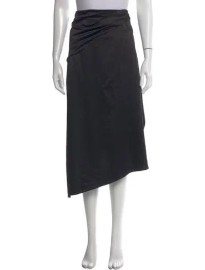 Pre-owned 11 Honore Pleated Accents Midi Length Skirt In Black