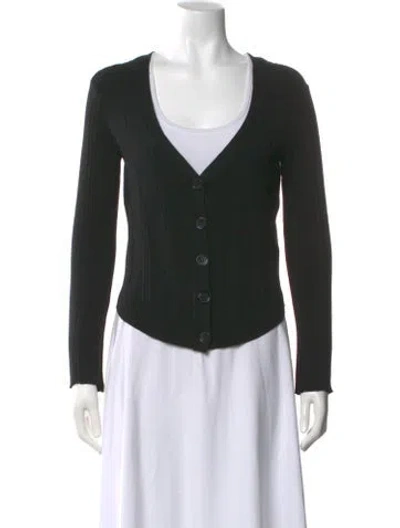 Pre-owned 11 Honore Plunge Neckline Sweater In Green