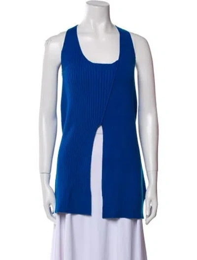 Pre-owned 11 Honore Scoop Neck Sleeveless Top In Blue