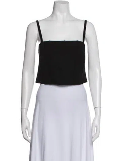 Pre-owned 11 Honore Square Neckline Sleeveless Crop Top In Black