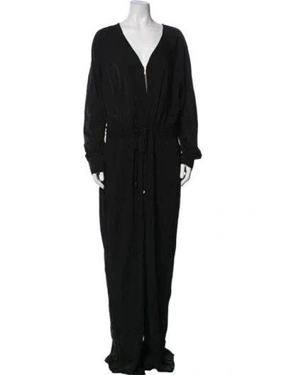 Pre-owned 11 Honore V-neck Jumpsuit In Black