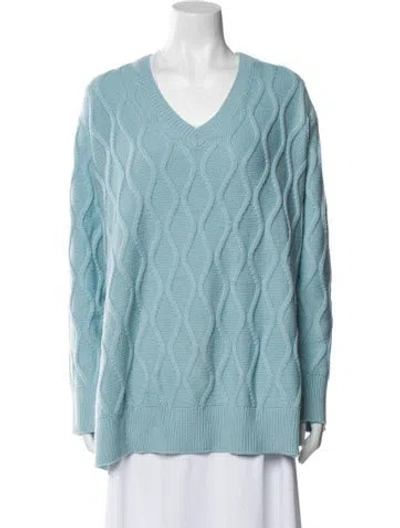 Pre-owned 11 Honore V-neck Sweater In Blue