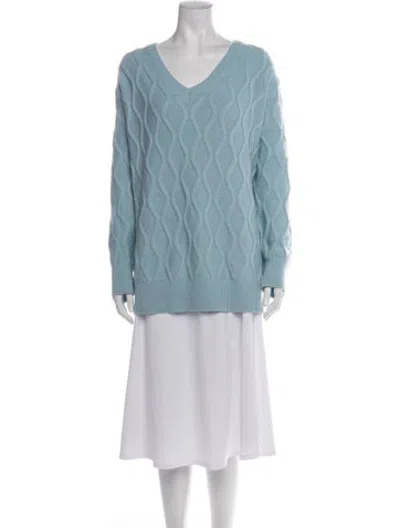 Pre-owned 11 Honore V-neck Sweater In Blue