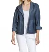 11 Uptown Reversible Snap Front Jacket In Stone Blue In Blue
