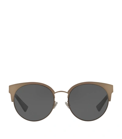 Dior Amamini Semi-rimless Mirrored Sunglasses In Black