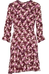 ANNA SUI WOMAN LACE-TRIMMED PRINTED CREPE MINI DRESS PINK,US 1998551929266619