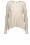 HELMUT LANG WOMAN CUTOUT RIBBED-KNIT SWEATER TAUPE,US 1998551929246574