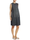 FABIANA FILIPPI Suede Shift Dress with Leather Detail