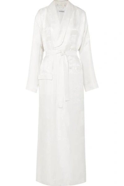 Givenchy Belted Satin-jacquard Dressing Gown In White