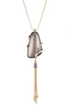 ALEXIS BITTAR CRYSTAL ACCENT LUCITE PENDANT NECKLACE,AB73N038069