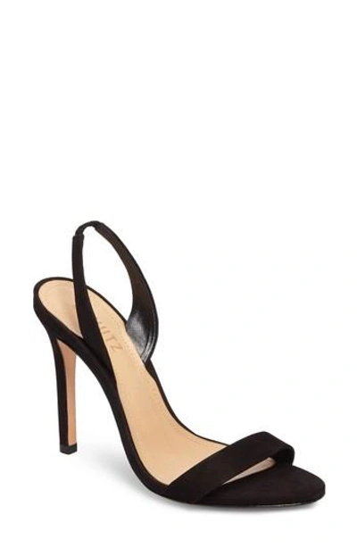 Schutz Luriane Suede Slingback Sandals In Black