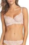 Skarlett Blue Entice Underwire Balconette Bra In Cashmere / Blush