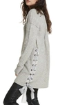 Free People Heart It Laces Sweater In Grey