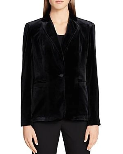 Calvin Klein Velvet Single-button Blazer In Black