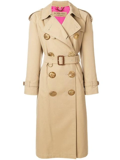 Burberry Gabardine Trenchcoat W/oversized Buttons In Khaki