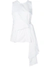 3.1 Phillip Lim / フィリップ リム Twist-front Sleeveless Cotton Poplin Top In White