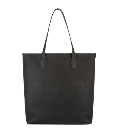 Burberry Medium Embossed Tote Bag In Black