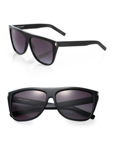 Saint Laurent Oversized Acetate Sunglasses In Black-grey
