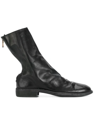 Guidi Zipped Ankle Boots In Schwarz