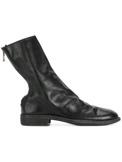 Guidi Zipped Ankle Boots In Black