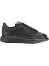 Alexander Mcqueen Black Sneakers With Logo Lettering On The Rear And Oversize Rubber Sole In Leather In Black
