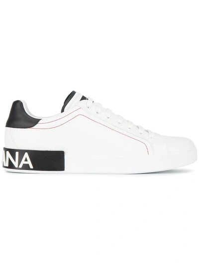 Dolce & Gabbana Portofino Lace-up Sneakers In White