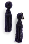 OSCAR DE LA RENTA 'CLASSIC SHORT' TASSEL DROP CLIP EARRINGS,P17J102