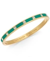Kate Spade Crystal & Enamel Hinge Bangle In Clear/green