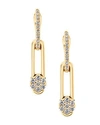 HULCHI BELLUNI 18K YELLOW GOLD DIAMOND TRESORE SINGLE LINEAR EARRINGS,20402YW