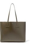 TOM FORD T SMALL TEXTURED-LEATHER TOTE