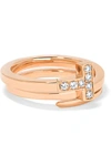 TIFFANY & CO T Wrap 18-karat rose gold diamond ring