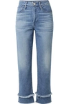 3X1 W3 PETAL HIGHER GROUND FRAYED HIGH-RISE SLIM-LEG JEANS