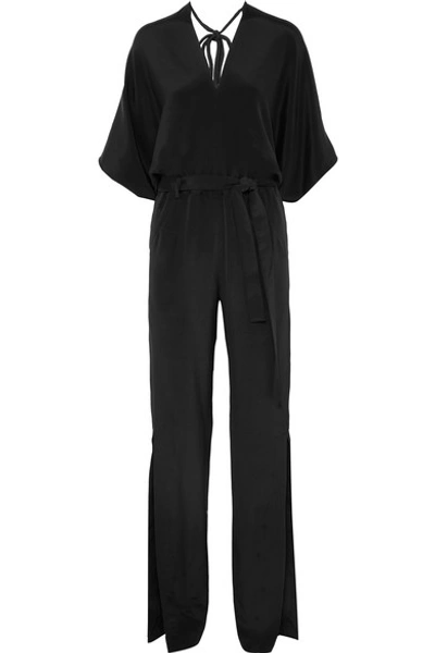 Roland Mouret Millbridge Silk-marocain Jumpsuit In Black
