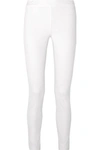 The Row Stratton Stretch Cotton-blend Leggings In White