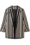 ALICE AND OLIVIA NETA STRIPED COTTON-BLEND BLAZER