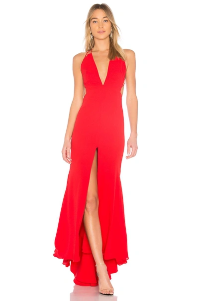 Fame And Partners Fame & Partners Surreal Dreamer Cutout Gown In Red