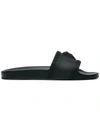 Versace Medusa Front Round Toe Flat Slides In Black