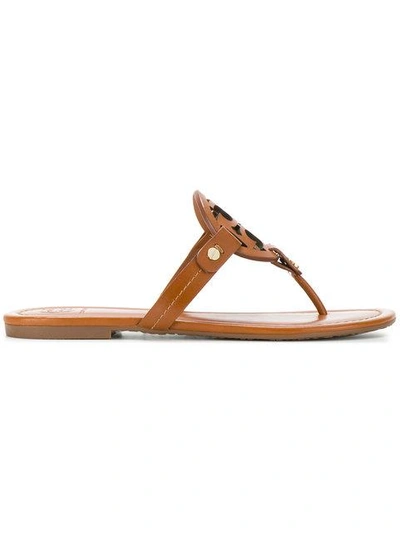 Tory Burch Miller Leather Sandals In Brown