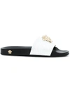Versace Pantoletten Mit Medusa In Dwnoc White/gold
